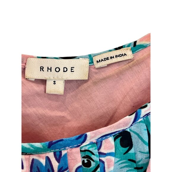 RHODE Nala Pop Floral Pink & Blue Mini Dress - Size S - Picture 12 of 12